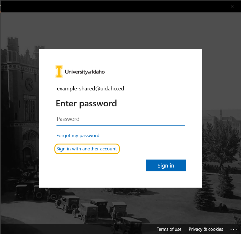 This is an image of the email sign in page.