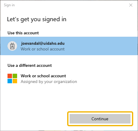 This is an image of an email account sign in window.