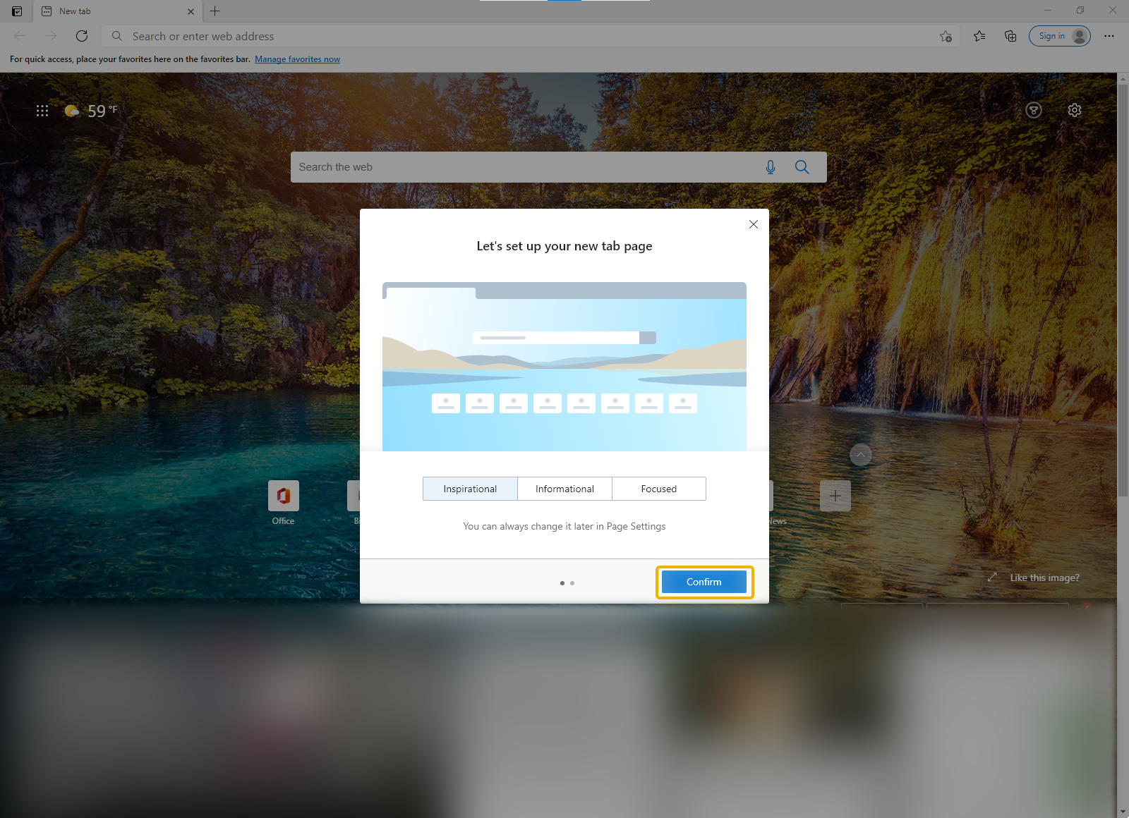 This is a picture of your tab setup.